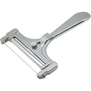 Checarzhn--No1-45861 Coupe Fromage En Tranches En Aluminium Avec Rouleau Et Fil De Coupe, Trancheur À Fromage, Portionneuse À Fromage, Ustensile De Cuisine, Aluminium, Gris, 15 Cm - Neuf