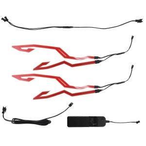 4pcs Moto Led Veilleuse Signal Casque El Cold Light 3 Mode Casque De Vélo Led Light Strip Kit - Neuf