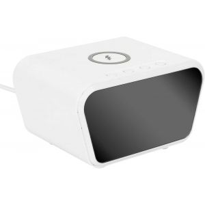 LETNERNY-Ht2163, Reveil Chargeur Induction 10W, Pour Android'Et Iphone, Fonctionnalit&eacute;s Pratiques Alarme, Calendrier, Thermom&egrave;tre, Raccordement Usb-C Connexion Rapide - Neuf