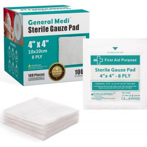 Lbgwp60-Compresses De Gaze Stériles - (10x10cm) Compresses De Gaze Médicale Enveloppées Individuellement Pour Les Coupures Et Les Brûlures Et Le Soin Des Plaies (50 Paquets, 100 Pièces Au Total) - Neuf