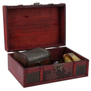 Boîte De Rangement De Bijoux En Bois Vintage Boîte À Livres Décorative En Bois Faite À La Main (Raisin) - Neuf