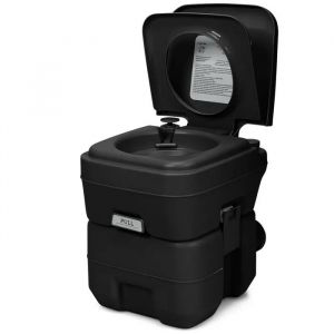 Toilette Portable Camping Réservoir Détachables 20L+10L COSTWAY Poignée Ergonomique-Dispositif d'Etanchéité Voyage,Bateau-100KG-Noir - Neuf