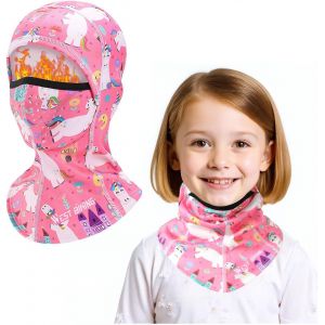Jexnovashop-Cagoule D'hiver En Polaire Chaud Pour Enfants 4-10 Ans, Respirant Masque De Ski Cyclisme Coupe-Vent Balaclava Cou Cache-Cou Casquette Chapeau Pour Gar&ccedil;ons Et Filles Filles Plein Air V&eacute;lo - Neuf