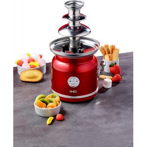 Nouvelhorizonstore-Sim&eacute;o - Fontaine &Agrave; Chocolat Fch450 90w - Facile &Agrave; Utiliser Et &Agrave; Nettoyer - Pi&egrave;ces Amovibles Compatibles Lave-Vaisselle - Design Vintage - 18x16x32,5 Cm - Rouge - Neuf