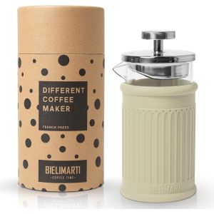 Cafeti&egrave;re presse fran&ccedil;aise, 350 ml, verre Borosilicate, housse en silicone thermique, cafeti&egrave;re &agrave; piston fran&ccedil;ais, mousseur &agrave; lait, th&eacute;i&egrave;re (jaune pastel) - Neuf