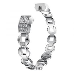 Pour / Bandes Pour Femmes, Bande De Strass Paillettes De Remplacement Bande De Bracelet En Métal Bracelets (Argent) - Neuf