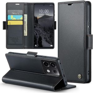 Kal-Coque Pour Redmi Note 13 Pro 4g Étui Portefeuille Cover En Cuir Pu Wallet Avec Cartes Magnétique Et Rfid Protection Antivol Folio Housse Redmi Note 13 Pro 4g Case, Noir - Neuf