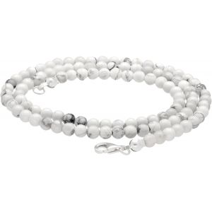 Kal-Chaîne À Boules En Pierre Précieuse + Fermoir En Argent 925 | Boules De 4 Mm De Diamètre | Fermoir Mousqueton De 45 Cm De Long | Chaîne De Qualité Supérieure - Neuf