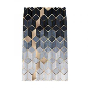 Rideau de douche anti-moisissure 180 x 180 cm en polyester. Lavable en machine, imperm&eacute;able et &agrave; petit prix. Avec 12 crochets. - Neuf