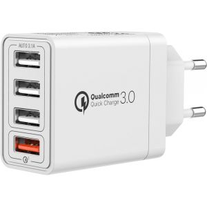Chargeur Multiple 4 Ports 33W Qc3.0 - Adaptateur Secteur Usb Rapide Pour Iphone 14 13 12 11 Xr X 8 7 6, Ipad, Samsung S23 S22 S21 S20 - Neuf