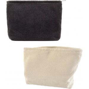 KALANKA-2 Pcs Trousse de Toilette Voyage, Trousse de Maquillage en Velours C&ocirc;tel&eacute;, Trousse de Toilette, Trousse Maquillage, Trousse Maquillage Femme, Trousse de Maquillage pour Femmes et Filles - Neuf