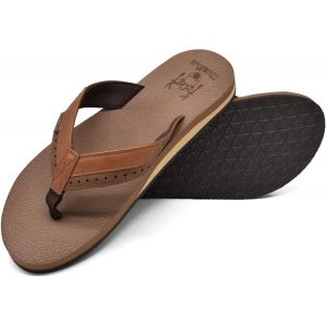 Kalanka-Tongs Hommes Été Cuir En Tissu Plage Sandales Mousse De Yoga Piscine Chaussures - Neuf