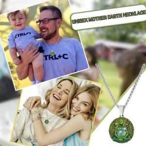 Gaia M&egrave;re Terre 1"" Pendentif Collier Terre M&egrave;re R&eacute;tro Bijoux Cadeaux Pour Hommes Femmes B - Neuf