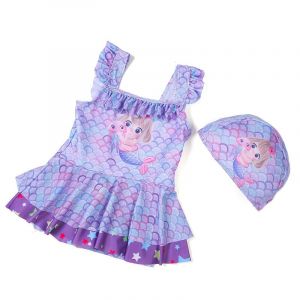 Maillot De Bain Une Piece Pour Enfant, Jupe Pour Petite Fille, Tenue De Plage, Violet, Taille 44, Xl, 100-110 Cm - Neuf
