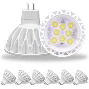 Kal-Mr16 Led Ampoules Gu5.3 6000k Blanc Froid No Dimmable, Ac/Dc 12v Gu5.3 Mr16 Led 5w 450lm Équivalentes À 50w Halogène, Angle De Faisceau 38°, Lot De 6 Pour Paysage, Encastré, Éclairage Sur Rail - Neuf