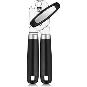 Ouvre-boîte manuel portable fort Ouvre-boîte Bord lisse coupe,ouvre-boîte robuste,ouvre-bouteille intégré,noir 19,4 * 5,9 * 5,3 cm - Neuf