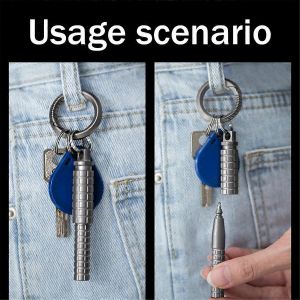 Mini Stylo De Poche Multifonctionnel En Alliage De Titane Stylo Portable Ext&eacute;rieur - Neuf