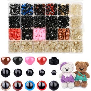 MEVRONISSHOP-Yeux et Nez de s&eacute;curit&eacute;, 752 Yeux en Crochet en Plastique avec Rondelles pour Yeux de Poup&eacute;e Artisanale et Nez d'ours en Peluche pour Amigurumi, Travaux Manuels, Jouets et Animaux en Pel - Neuf