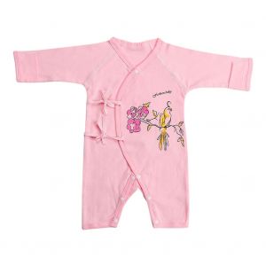 Combinaison A Manches Longues Pour Bebe Et Enfant, Couleur Unie, Avec Noud Papillon (Rose, 52 Cm) - Neuf