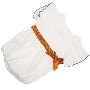 Robe Une Piece A Manches Volantees Pour Bebe Fille, Avec Noud, Vetements D'ete (Blanc 80 Cm) - Neuf