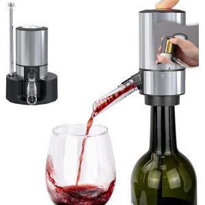 Carafe &Agrave; Vin &Eacute;lectrique Intelligente Usb Avec A&eacute;rateur Et Verseur Int&eacute;gr&eacute;. Pompe Distributeur De Vin Instantan&eacute;e, Fonctionnant Sur Piles. Format Innovant &laquo; Robinet &Agrave; Vin &raquo;. Cadeau Id&eacute;al Pour Les Amateurs De Vin. - Neuf