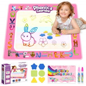 MDY-Tapis Dessin Eau Bebe, Cadeau Fille 1 2 3 4 Ans Jouet Fille 1 2 3 4 Ans Jouet Enfant 1 2 3 4 Ans Tapis d'eau Dessin Enfant Cadeau Anniversaire Fille 1 2 3 4 Ans (Rose) (78x58 cm) - Neuf