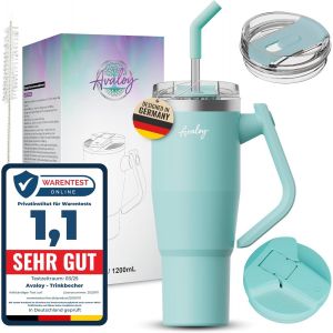 Gourde Isotherme 40 Oz - Coupe Stanley Accessoires - Mug Isotherme - Thermos 1,2 L - Gourde Stanley Accessoires - Paille En Verre - Gourde Paille - Gourde Avec Paille (Beige/Marron) - Neuf