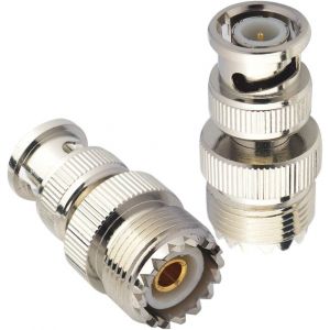 Adaptateur UHF BNC Connecteur SO239 Femelle &agrave; M&acirc;le pour Antennes RF/CB/Radio/P&eacute;riph&eacute;riques LAN Sans Fil/Portable - Paquet de 2 - Neuf