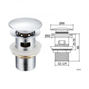 G1-1/4 Bouchon Lavabo Inox,Bonde de Lavabo Anti-Odeur Universel Pop up avec Silicone Joints, pour Vasque à Poser Bouchon Baignoire¿Modèle A Avec Trop-plein) goodnice - Neuf