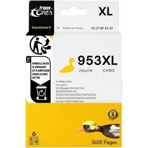 953Xl-Cartouche D'Encre Compatible Avec Hp 953Xl-Jaune Taille Xl-Pour Hp Officejet Pro 7720-7720 All In One-7730-7730 All In One-7740-7740 All In One-8210-8218 - Neuf