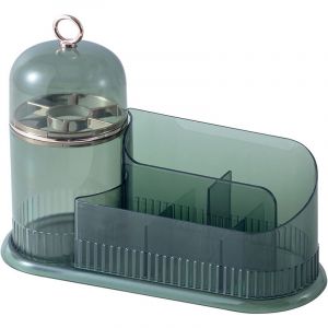 (Vert) 1 Pi&egrave;ce Coiffeuse Maquillage Bo&icirc;te De Rangement, Soins De La Peau Bo&icirc;te De Rangement Avec Brosse De Maquillage Titulaire De Bo&icirc;te De Rangement, Cosm&eacute;tiques Partition Armoire De Rangement, Chambre &Agrave; Coucher Comptoir De Salle De Bains Et De Stockage 