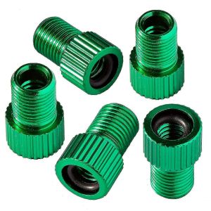 5 Pack Bike Pump Adapter Presta Valve Adapter- Convertir Presta En Schrader - Fran&ccedil;ais / Uk To Us - Gonfler Le Pneu &Agrave; L'aide D'une Pompe Standard Ou D'un Compresseur D'air (Gree - Neuf