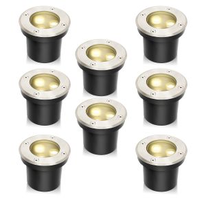 12 Lanternes De Jardin &Agrave; Led Blanches De 3 W, &Eacute;clairage Ext&eacute;rieur, Ip65, Acier Inoxydable. - Neuf