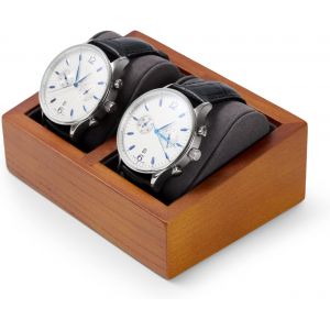 Kal-Boîte À Montres 2 Montres En Bois, Montres Boîte De Rangement Porte-Montres Boîte À Bijoux Avec Coussin Pour Montres (Gris Foncé) - Neuf