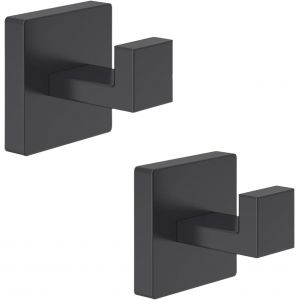Eryi-2 Pièces Crochet Mural De Salle De Bain, Crochet Muraux Carré En Acier Inoxydable Sus 304, Chrome Poli, Crochets Pour Serviettes, Peignoir, Cuisine - Noir - Neuf