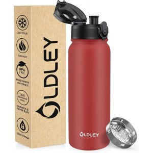 Bouteille D'eau Acier Inoxydable 600ml Bouteille Isotherme &Agrave; Double Paroi Pour Garder Les Boissons Chaudes Et Froides Sans Bpa Bouteille D'eau Isol&eacute;e M&eacute;tal Pour Sport Travail(Bleu Vert) - Neuf