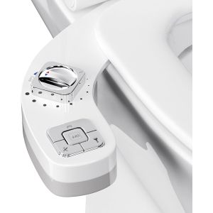 Pulv&eacute;risateur Bidet non &eacute;lectriqueBouton poussoir r&eacute;glable Toilette Japonaise pour eau froid de toilette bidet Abattant WC Alle De Bain avec Double Buses r&eacute;tractables autonettoyantes - Neuf