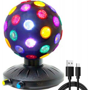 Rotative Disco Ball Led Night Light Projecteur 360 ° Rotation Vitesse / Luminosité Réglable Lumière Pour Décompression,Fête,Anniversaire,Vacances,Club,Bar (Usb / Fonctionnement De La Batterie) - Neuf