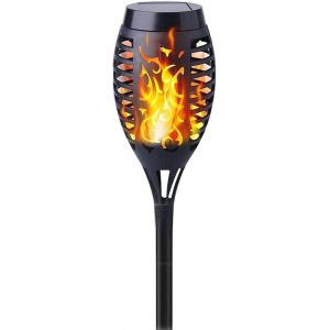 Shiba-Lampe Solaire Exterieur - 12 Led Lampe Solaire Avec Flammes Réalistes, Imperméable Lampe Torche Solaire Pour Décor Jardin, P[1 - Neuf