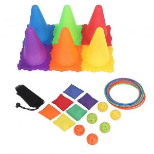 Jeu De Lancer D'anneaux Pour Enfants, Cônes, Jeu De Lancer D'anneaux, Ensemble De Jeux De Carnaval 3 En 1, Jouet Sensoriel D'entraînement Pour Enfants 16a - Neuf