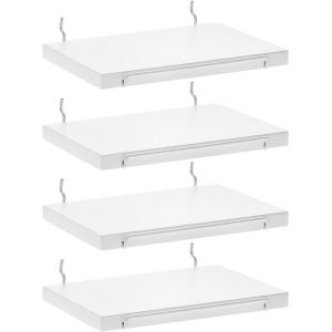 Lot De 4 Étagères Murales Pour Accessoires - 20 X 12,6 Cm - Étagère De Support Pour Système De Panneaux Perforés Muraux - Étagère De Présentation D'ornements Pour Spectacle, Vente Au Détail - Neuf