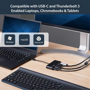 Com Adaptateur Multiport Usb-C Pour Ordinateur Portable - Vga,Usb 3.0,Gbe Et Power Delivery 60W (Dkt30Cvagpd) - Neuf