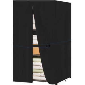 Housse de Rangement Serviettes Piscine, Couverture Impermeable 600D Armoire en Rotin et Buffet Exterieur Deux Portes et Etageres Bord de Piscine, Patio, Jardin-24 x 24 x 46.8in (Housse - Neuf