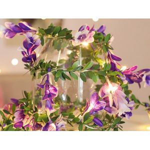 Guirlande Lumineuse De Fleurs Violettes De 6 M Pour D&eacute;coration De No&euml;l - Neuf