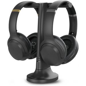 MEVRONISSHOP-Duet - Double Casques sans Fil pour T&eacute;l&eacute;vision, Son Clair et Volume Amplifi&eacute; pour Seniors, Installation Plug & Play Simple, avec &Eacute;metteur RF 2,4 GHz et Station de Charge - Neuf