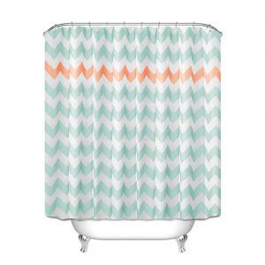 HJLIAN Rideau de douche impermeable en polyester a rayures (orange) - Neuf