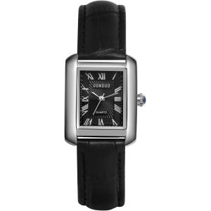 Eryi-Montre Homme Femme Rectangulaire En Cuir,Montre Couple À Bracelet Analogique Quartz,Montre Couple Pour Les 2 Simple Avec Chiffres Romains,Cadeau Saint-Valentin - Neuf