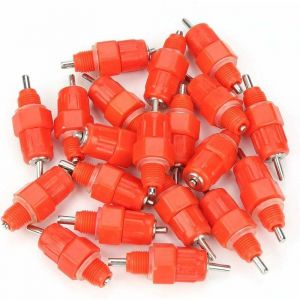 20pcs Tetine Abreuvoir Poules Rouge Tetine Automatique Pour Poule Volaille Poulet Canard Distributeur D'eau Le Style Vis À Vis Élevage Alimentation Du Bétail Abreuver Équipement - Neuf