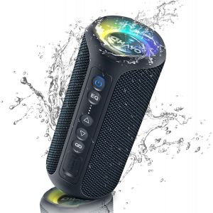 lbgwp60-Enceinte 5.3 Bluetooth Sans Fil Puissante 40W, Portable Étanche Ipx7, Avec Lumières Led, Autonomie 30 Hrs, Basses Profondes, Aux, Tf Carte, Pour Les Voyages/Extérieur - Neuf