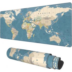Tapis De Souris De Jeu Avec Base Antidérapante Et Bords Cousus, Motif Vagues Liquides, Noir, Blanc, 80 X 30 Cm, Long Tapis De Souris Pour Clavier D'Ordinateur Pour La Maison, Le Bureau, Le Travail - Neuf